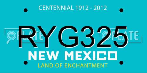 RYG325 New Mexico License Plate