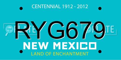 RYG679 New Mexico License Plate