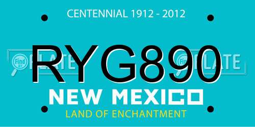RYG890 New Mexico License Plate