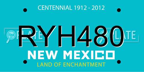 RYH480 New Mexico License Plate