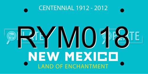 RYM018 New Mexico License Plate
