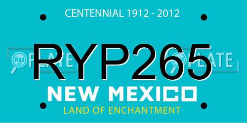 RYP265 New Mexico License Plate