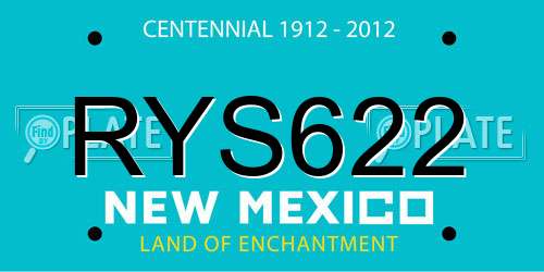 RYS622 New Mexico License Plate
