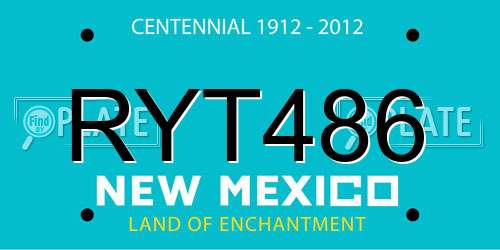 RYT486 New Mexico License Plate