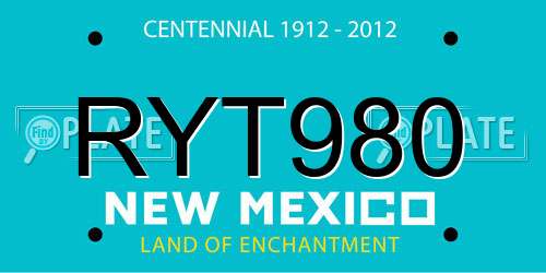 RYT980 New Mexico License Plate