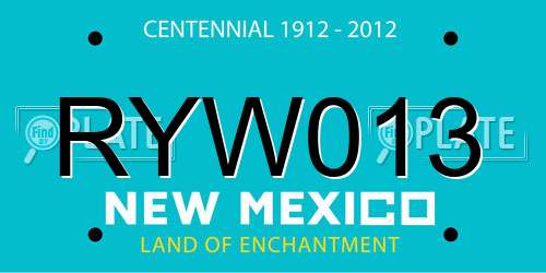 RYW013 New Mexico License Plate