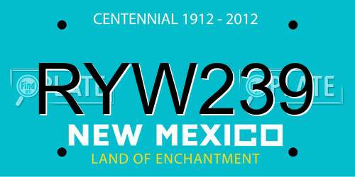 RYW239 New Mexico License Plate
