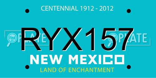 RYX157 New Mexico License Plate