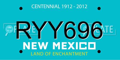 RYY696 New Mexico License Plate