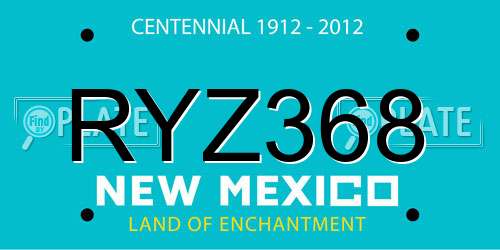 RYZ368 New Mexico License Plate