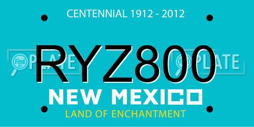 RYZ800 New Mexico License Plate