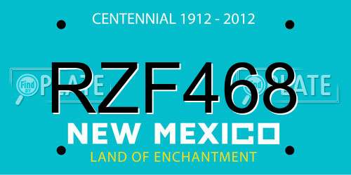 RZF468 New Mexico License Plate