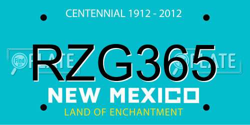 RZG365 New Mexico License Plate