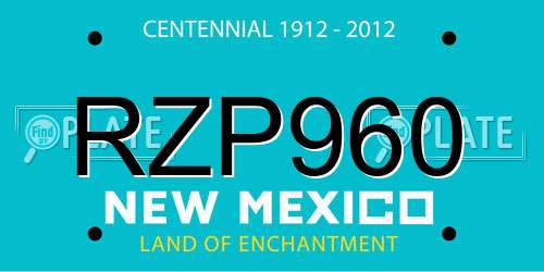 RZP960 New Mexico License Plate