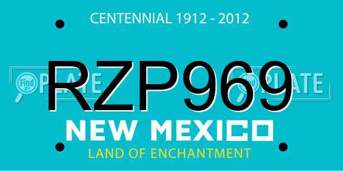 RZP969 New Mexico License Plate