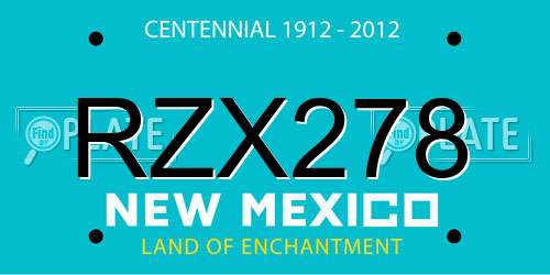 RZX278 New Mexico License Plate