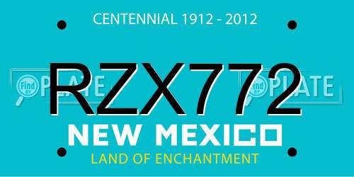 RZX772 New Mexico License Plate