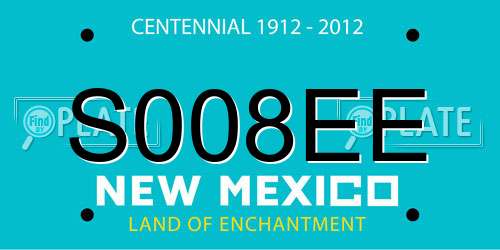 S008EE New Mexico License Plate