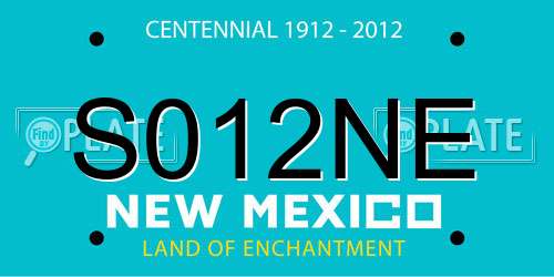 S012NE New Mexico License Plate