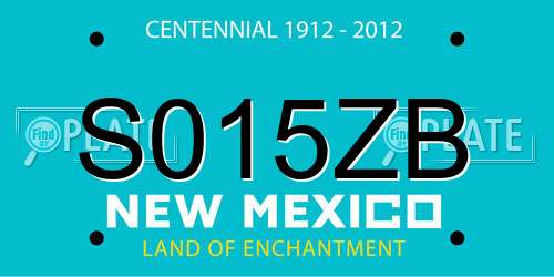 S015ZB New Mexico License Plate
