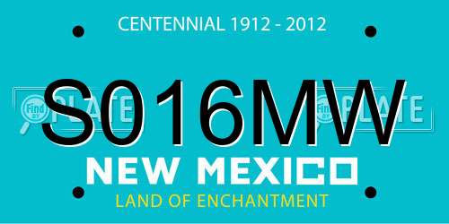 S016MW New Mexico License Plate
