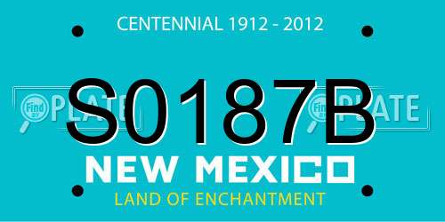 S0187B New Mexico License Plate