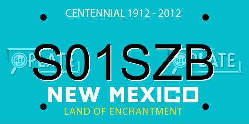 S01SZB New Mexico License Plate