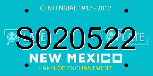 S020522 New Mexico License Plate