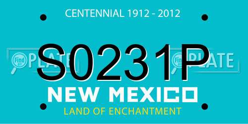 S0231P New Mexico License Plate