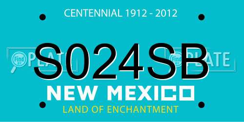 S024SB New Mexico License Plate