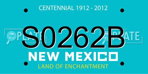 S0262B New Mexico License Plate