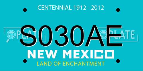 S030AE New Mexico License Plate