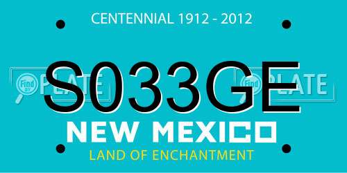 S033GE New Mexico License Plate