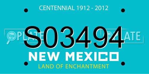 S03494 New Mexico License Plate