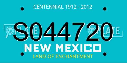 S044720 New Mexico License Plate