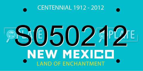 S050212 New Mexico License Plate