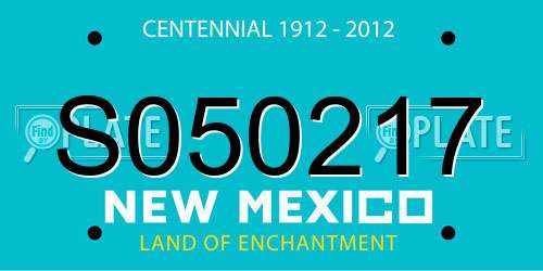 S050217 New Mexico License Plate