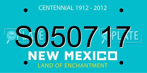 S050717 New Mexico License Plate