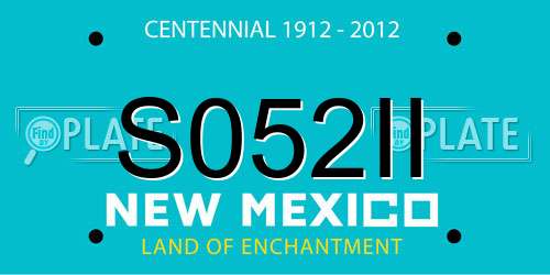 S052II New Mexico License Plate