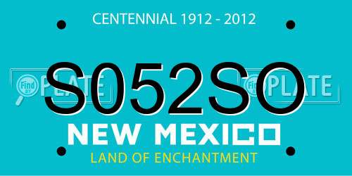 S052SO New Mexico License Plate