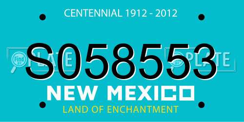 S058553 New Mexico License Plate