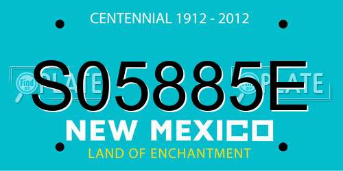 S05885E New Mexico License Plate