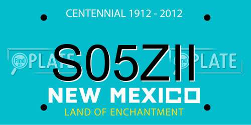 S05ZII New Mexico License Plate