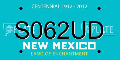 S062UD New Mexico License Plate