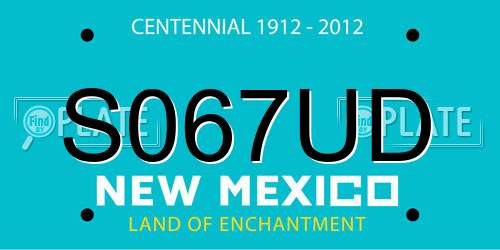 S067UD New Mexico License Plate