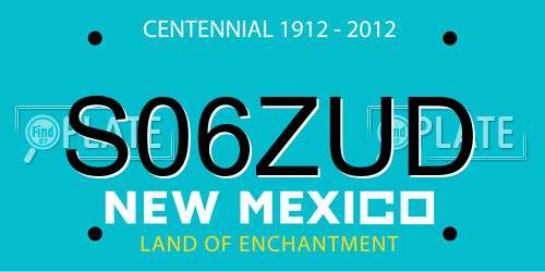 S06ZUD New Mexico License Plate