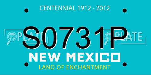 S0731P New Mexico License Plate