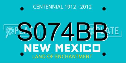 S074BB New Mexico License Plate