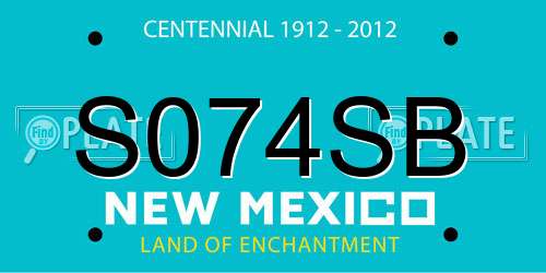 S074SB New Mexico License Plate