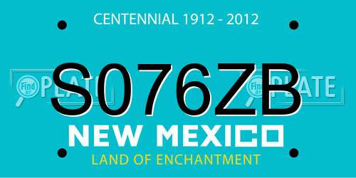 S076ZB New Mexico License Plate